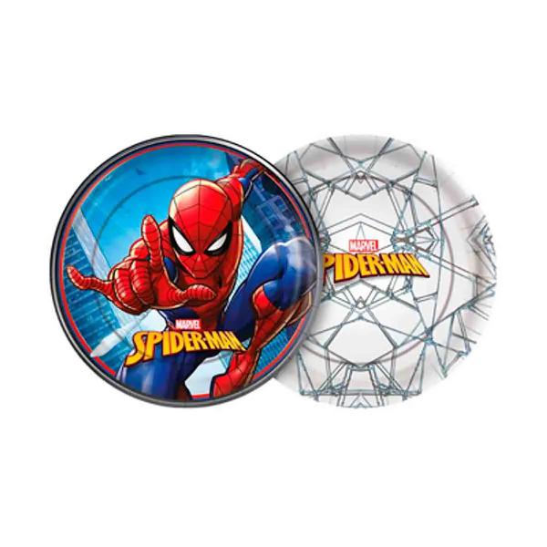 PRATO PAPEL 18CM REDONDO HOMEM ARANHA 12UN REGINA