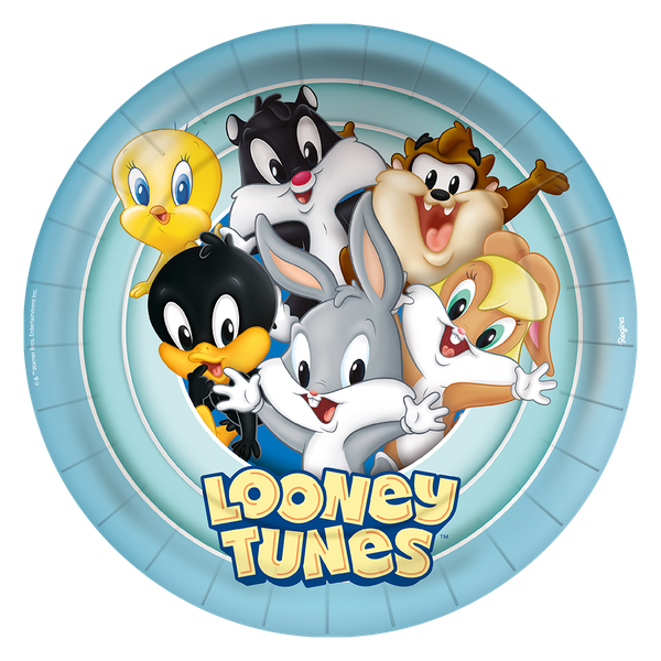 PRATO PAPEL 18CM REDONDO LOONEY TUNES 08UN REGINA