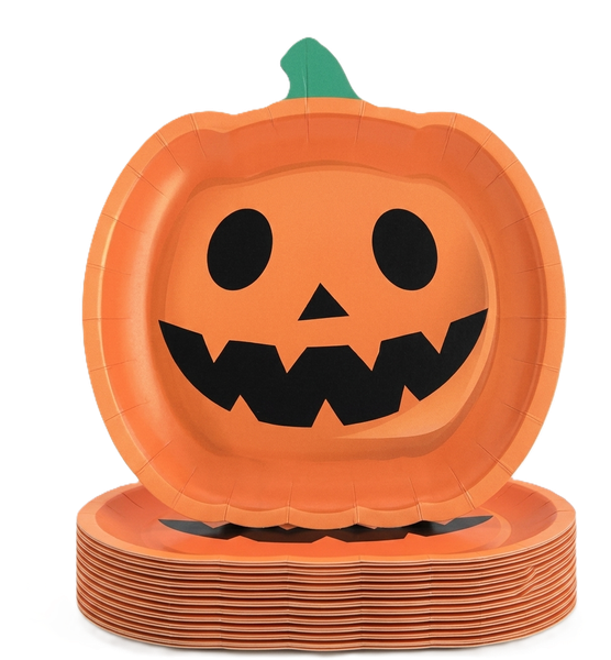 PRATO PAPEL HALLOWEEN ABOBORA 23CM MOD.428 6UN SILVER