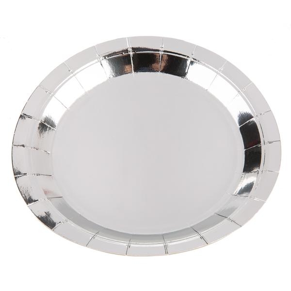 PRATO PAPEL LISO PRATA 10UN SILVER