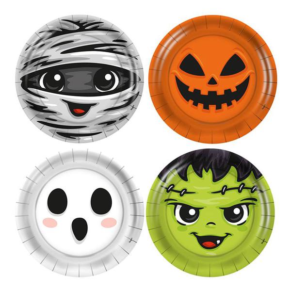 PRATO PAPEL REDONDO 18CM HALLOWEEN INFANTIL 08UN REGINA