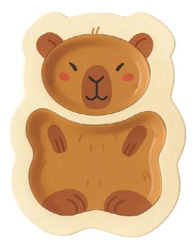 PRATO PARA REFEICAO INFANTIL CAPIVARA 21,7X16X2,7CM UN MIMO