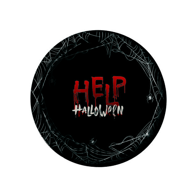 PRATO PETISQUEIRA LAMINADO HELP HALLOWEEN 18CM C/8 UN CROMUS