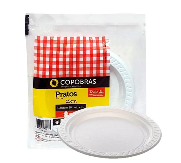 PRATO PR-15 BRANCO 10UN PS COPOBRAS