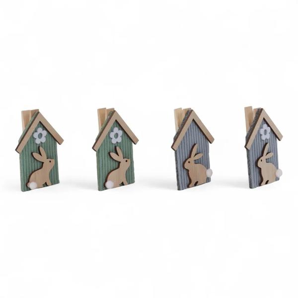 PRENDEDOR CASA COM COELHO CLR 7CM  JG 04UN