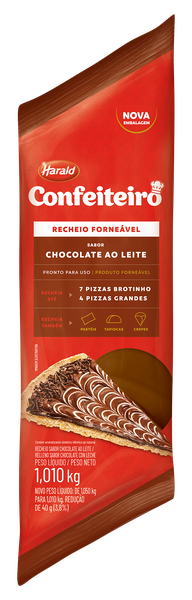 RECHEIO FORNEAVEL CONFEITEIRO CHOCOLATE AO LEITE 1,01KG HARALD