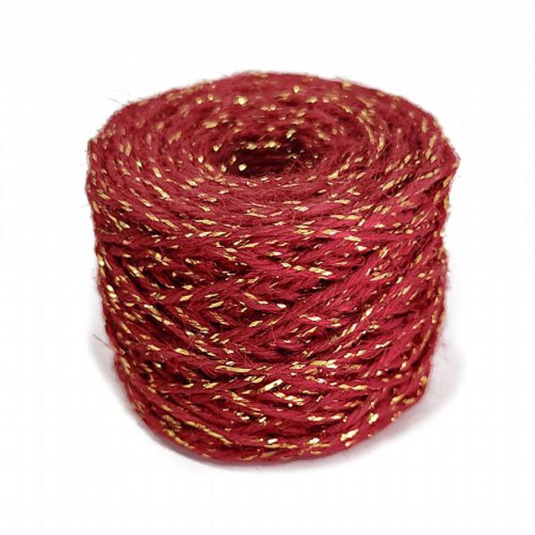 ROLO FIO DE JUTA VERMELHO/OURO 10/4 50MTS UN HALLEY