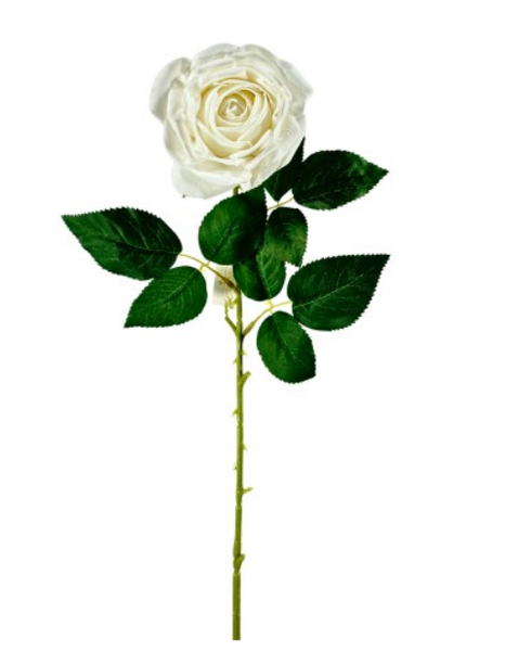 ROSA UNITARIA BRANCA 64CM UN BELA FLOR