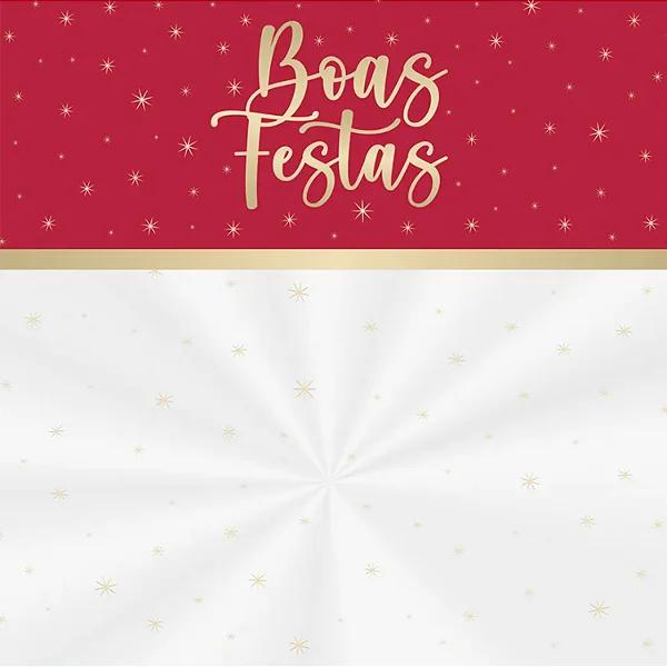 SACO CESTA 72X90CM TRANSPARENTE BARRADO BOAS FESTAS UN CROMUS