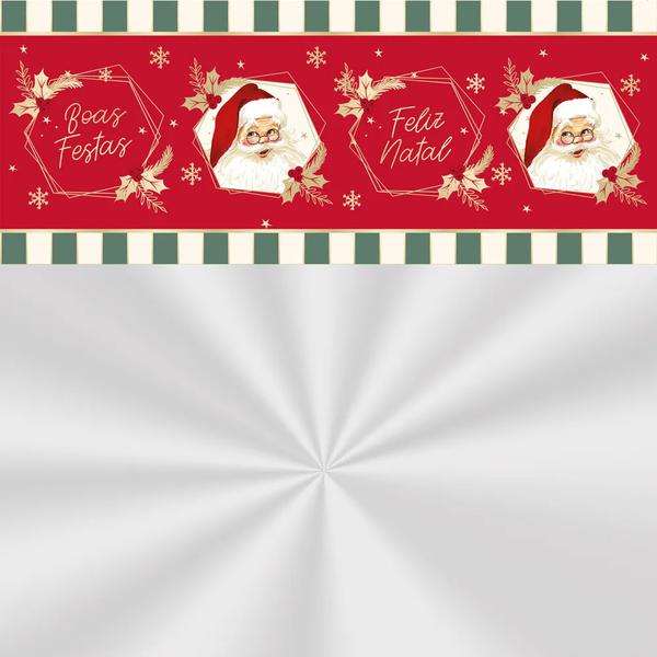 SACO CESTA 72X90CM TRANSPARENTE  BARRADO NATALINO UN CROMUS