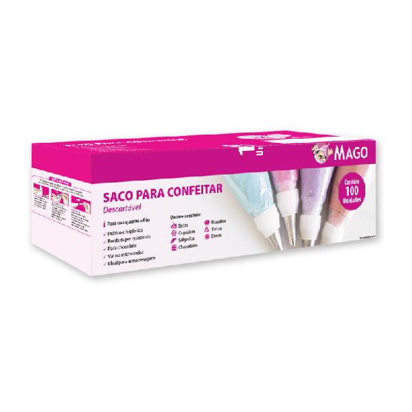SACO CONFEITAR DESCARTAVEL GRANDE 100UN MAGO