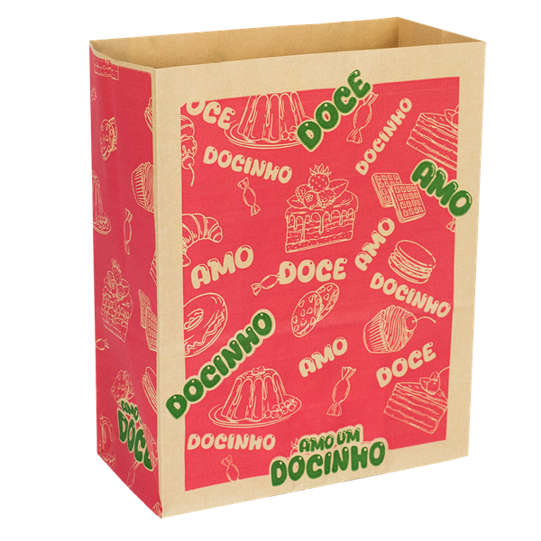SACO DE PAPEL G DELIVERY DOCINHO FOOD SERVICE 50UN FESTCOLOR