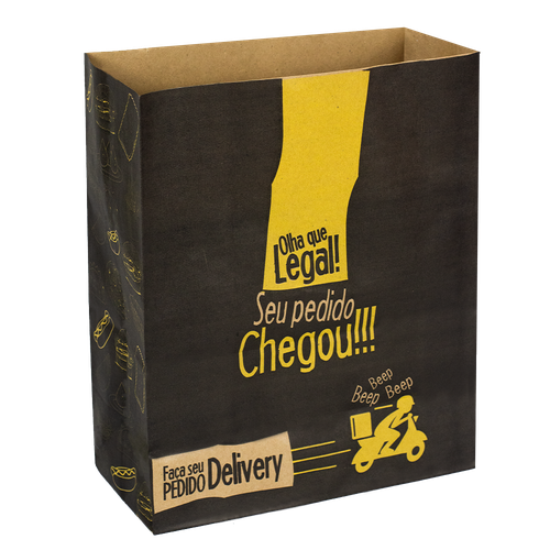 SACO DE PAPEL M DELIVERY AMARELO FOOD SERVICE 50UN FESTCOLOR