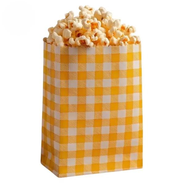 SACO DE PAPEL XADREZ JUNINO AMARELO 14X8CM 50UN SILVER
