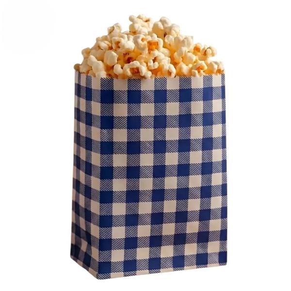 SACO DE PAPEL XADREZ JUNINO AZUL 14X8CM 50UN SILVER