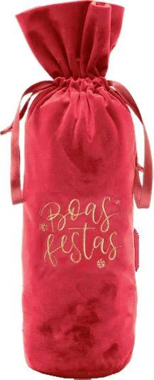 SACO DECORADO BOAS FESTAS VRM 20CM HAPPY HOUR UN CROMUS