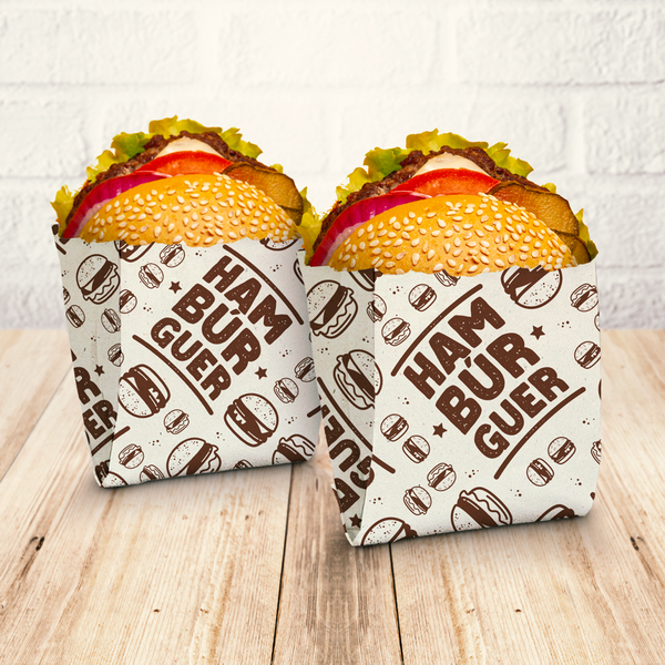 SACO PAPEL HAMBURGER ESTAMPADO M 50UN REGINA