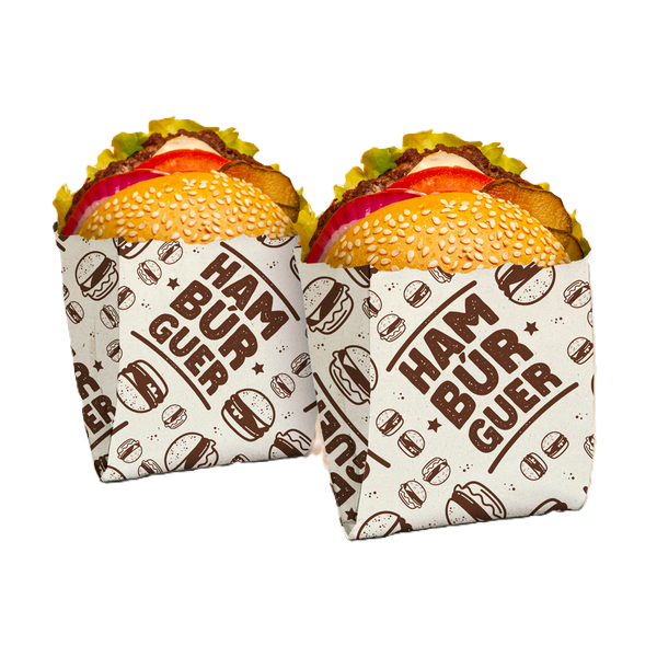 SACO PAPEL HAMBURGER ESTAMPADO M 50UN REGINA