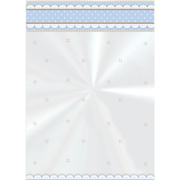 SACO TRANSPARENTE 15X22CM CUTE AZUL C/50UN CROMUS
