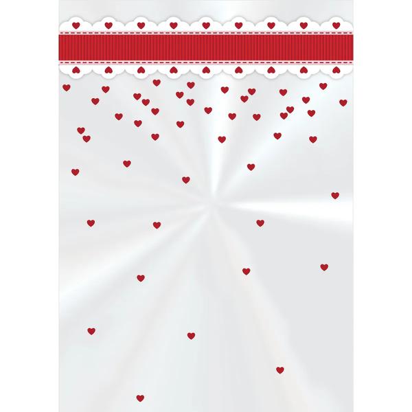 SACO TRANSPARENTE 15X22CM CUTE HEART C/50UN CROMUS