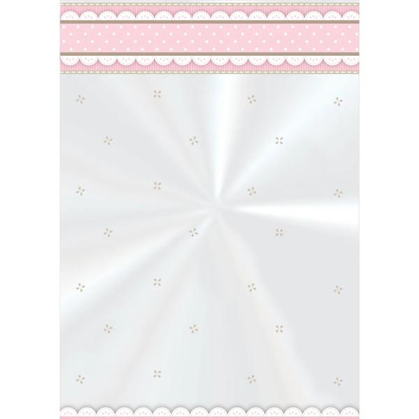 SACO TRANSPARENTE 15X22CM CUTE ROSA C/50UN CROMUS