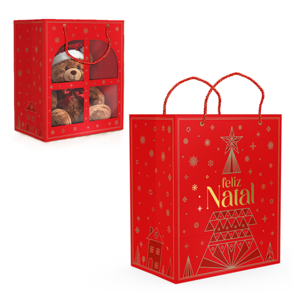 SACOLA COM VISOR JANELA BRILHOS DE NATAL UN IDEIA