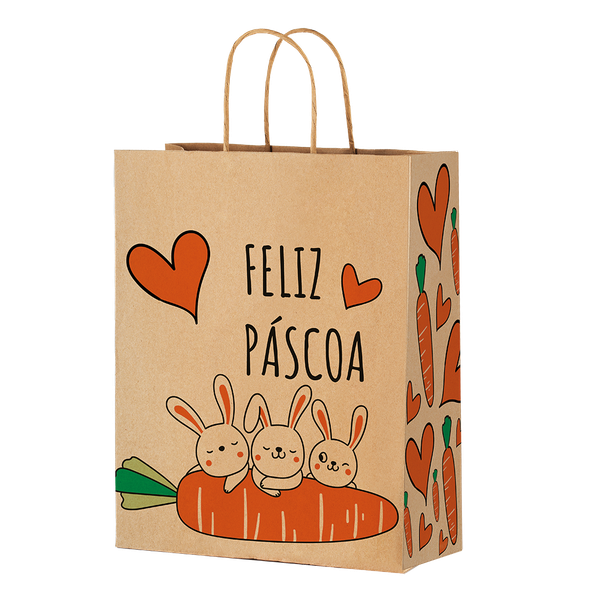 SACOLA G 33X26X17CM PASCOA CENOURA UN FESTCOLOR