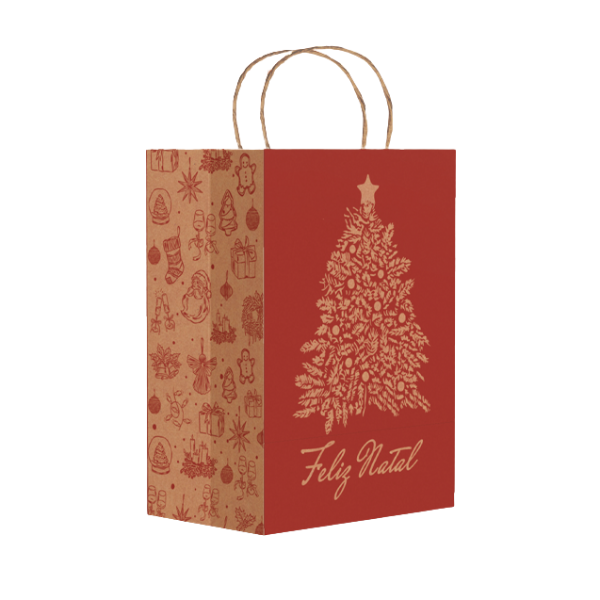 SACOLA KRAFT P DELIVERY PRESENTE DE NATAL UN IDEIA
