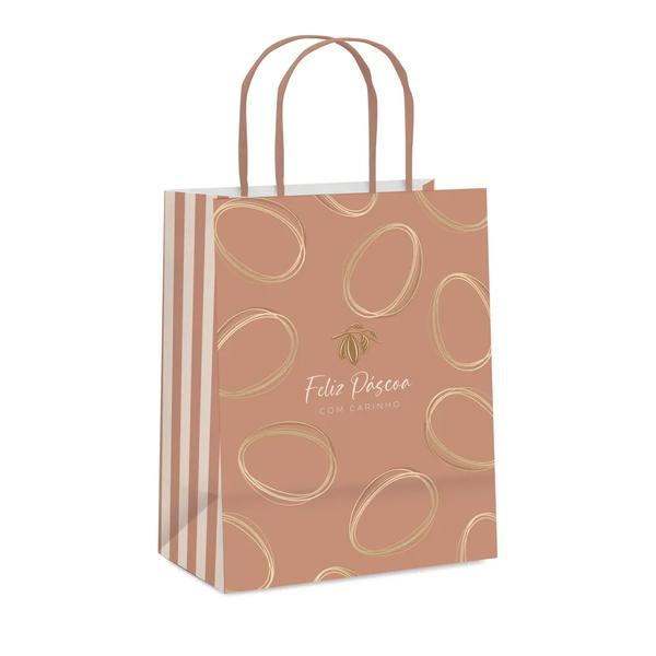 SACOLA LAMINADA 21,5X15X8CM TONAL TERRACOTA SUAVE UN CROMUS