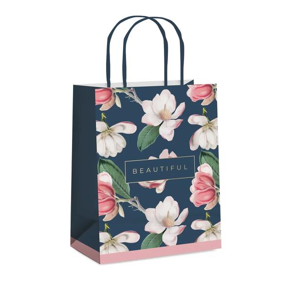 SACOLA LAMINADA 26X19,5X9,5CM PRETTY MAGNOLIA UN CROMUS