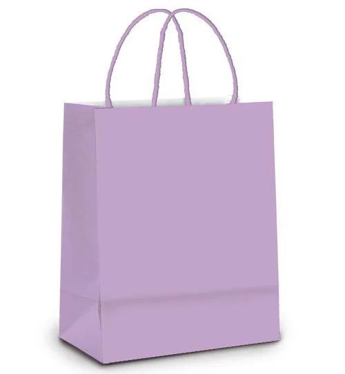 SACOLA PAPEL 10X10X4CM LILAS UN LUCKY FEST