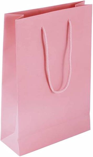 SACOLA PAPEL 10X10X4CM ROSA BEBE UN LUCKY FEST