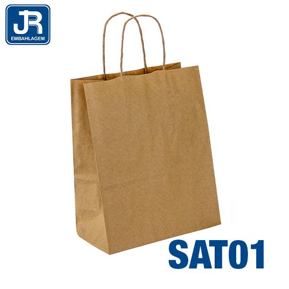 SACOLA PAPEL 15X19X8CM  KRAFT UN JR