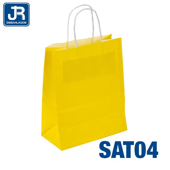 SACOLA PAPEL 15X19X8CM LISA AMARELO UN JR