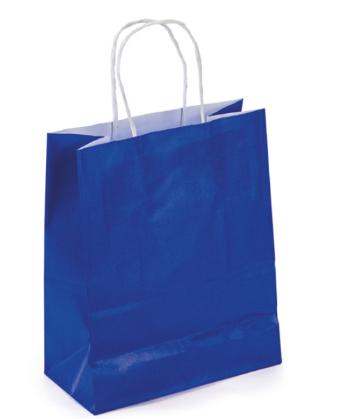 SACOLA PAPEL 15X19X8CM LISA AZUL BIC UN JR