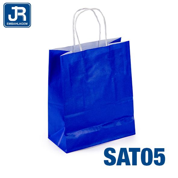 SACOLA PAPEL 15X19X8CM LISA AZUL BIC UN JR
