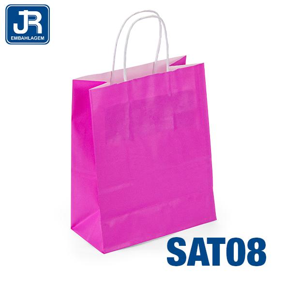 SACOLA PAPEL 15X19X8CM LISA PINK UN JR