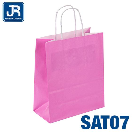 SACOLA PAPEL 15X19X8CM LISA ROSA BEBE UN JR