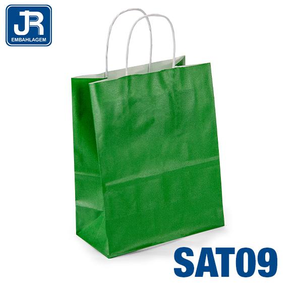 SACOLA PAPEL 15X19X8CM LISA VERDE BANDEIRA UN JR