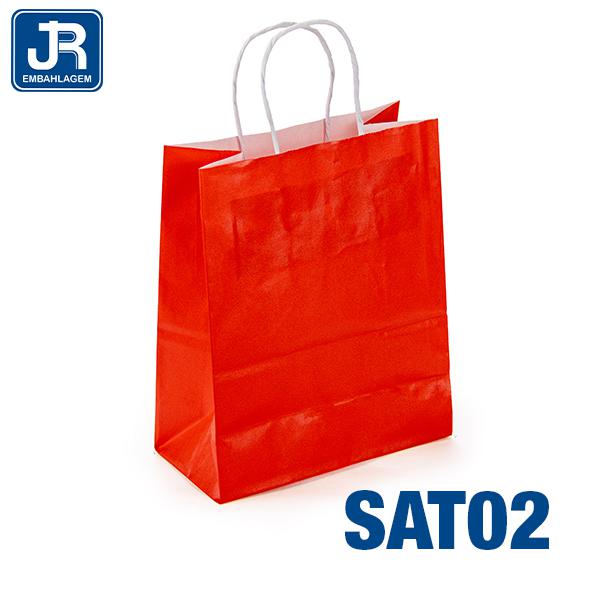 SACOLA PAPEL 15X19X8CM LISA VERMELHO UN JR