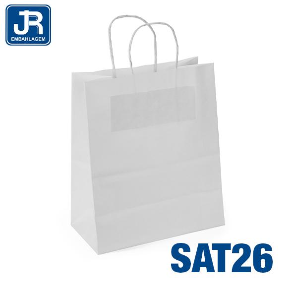 SACOLA PAPEL 18X22X10CM BRANCO UN JR