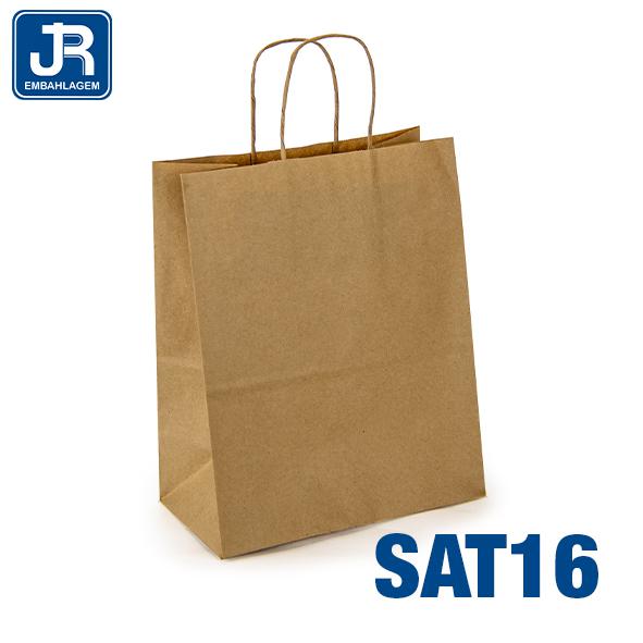 SACOLA PAPEL 18X22X10CM KRAFT UN JR