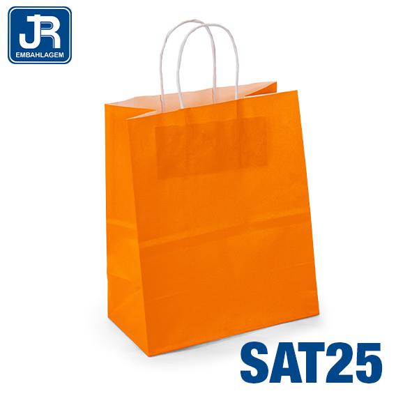SACOLA PAPEL 18X22X10CM LARANJA UN JR