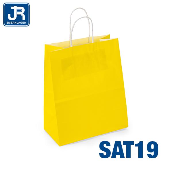 SACOLA PAPEL 18X22X10CM LISA AMARELO UN JR