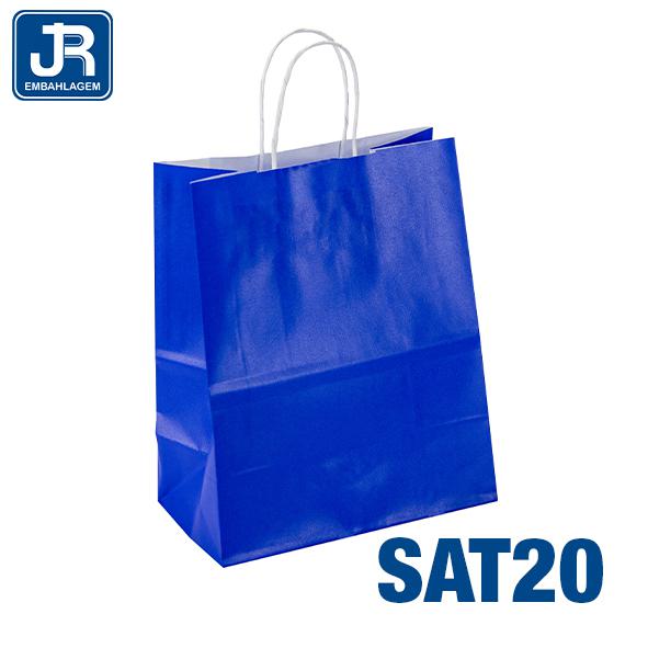 SACOLA PAPEL 18X22X10CM LISA AZUL BIC UN JR