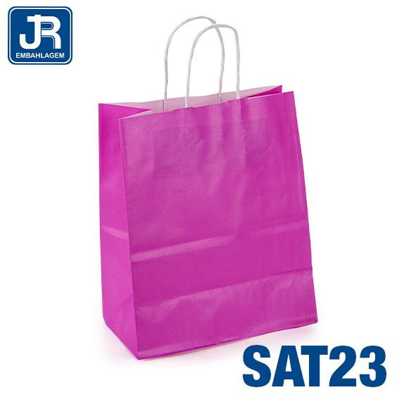 SACOLA PAPEL 18X22X10CM LISA PINK UN JR