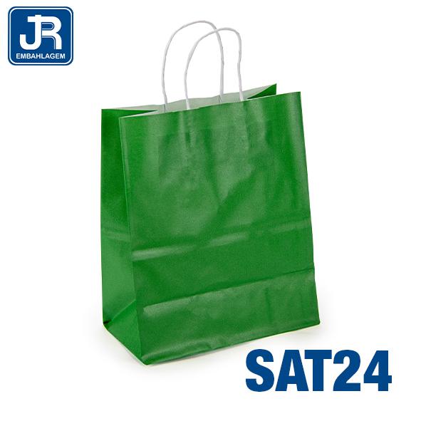 SACOLA PAPEL 18X22X10CM VERDE BANDEIRA UN JR
