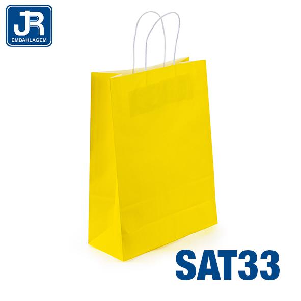SACOLA PAPEL 23X32X10CM AMARELO UN JR