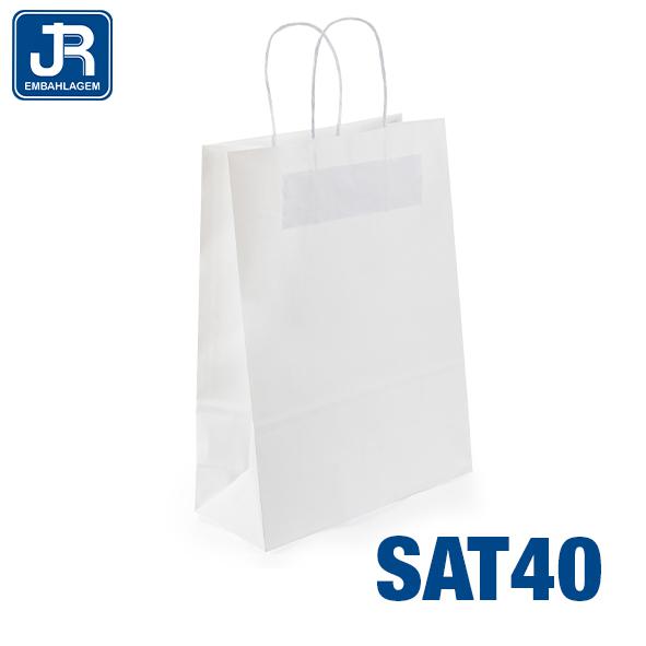 SACOLA PAPEL 23X32X10CM BRANCA UN JR