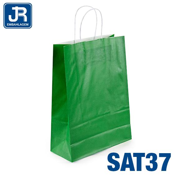 SACOLA PAPEL 23X32X10CM VERDE BANDEIRA UN JR
